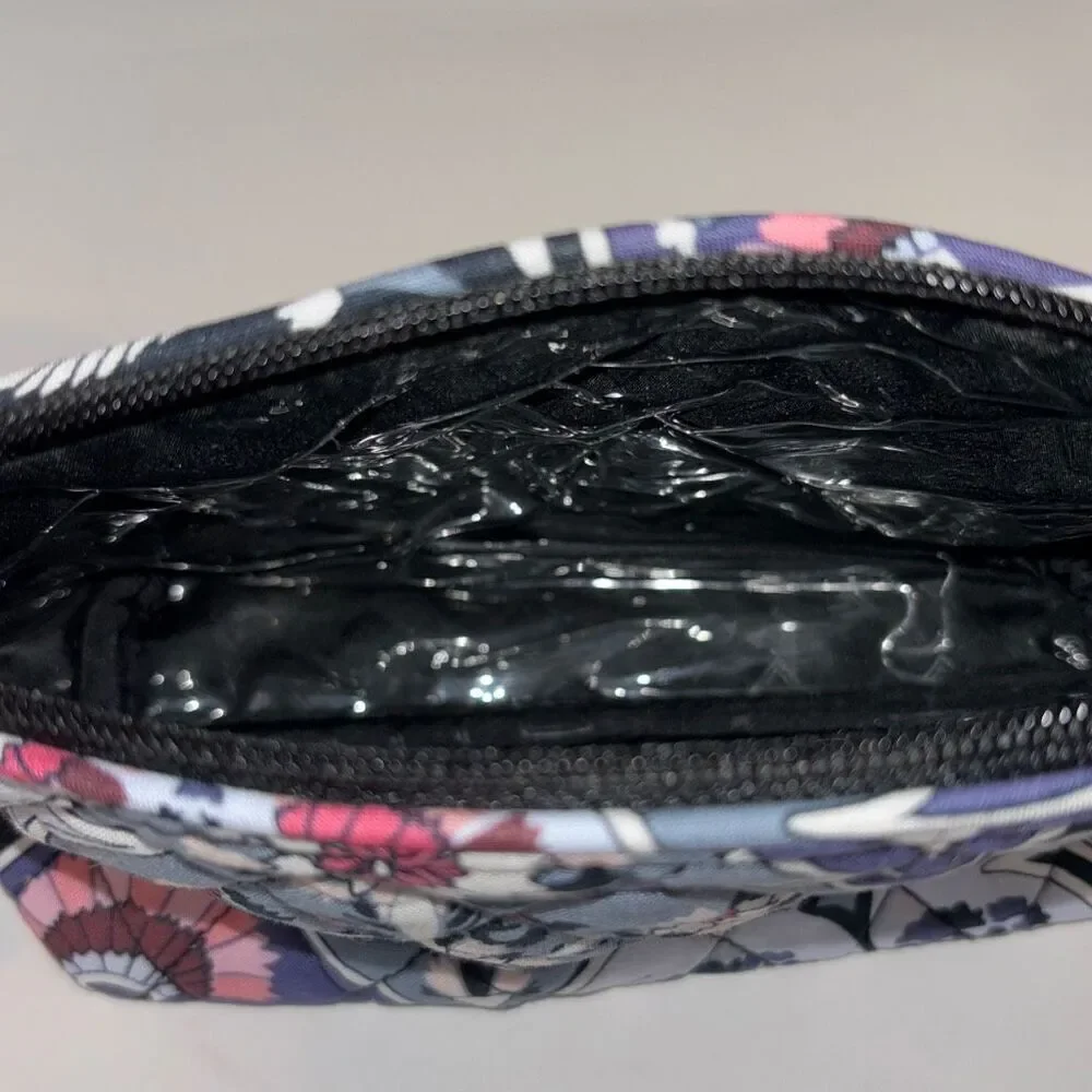 NWT Vera Bradley Ornate Blooms MEdium travel cosmetic make up bag water proof